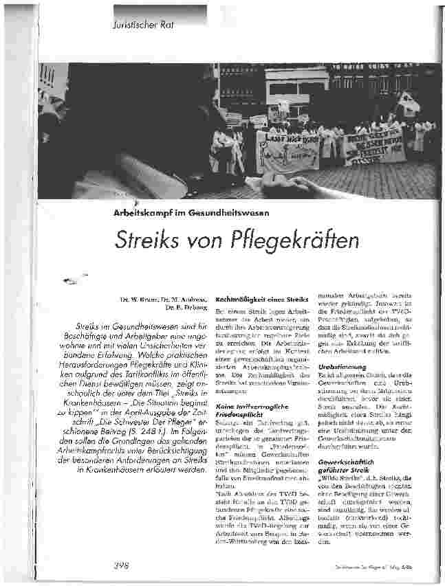 Vorschauseite 1: Streiks von Pflegekräften