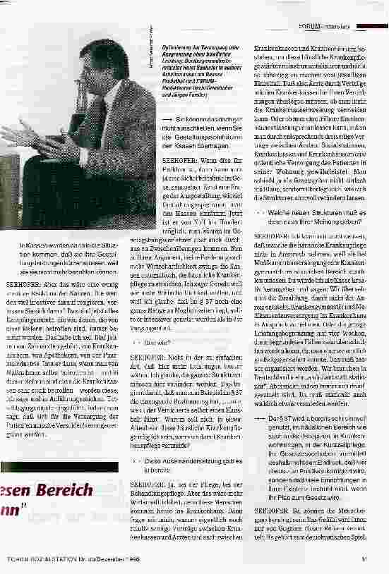Vorschauseite 2: Es ist doch sonnenklar, daß man diesen Bereich fördern muß und nicht zerschlagen kann