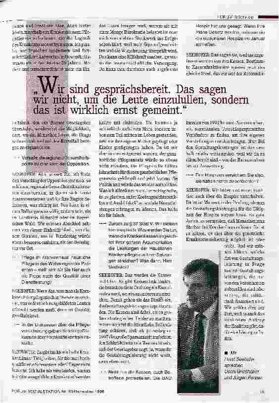 Vorschauseite 6: Es ist doch sonnenklar, daß man diesen Bereich fördern muß und nicht zerschlagen kann