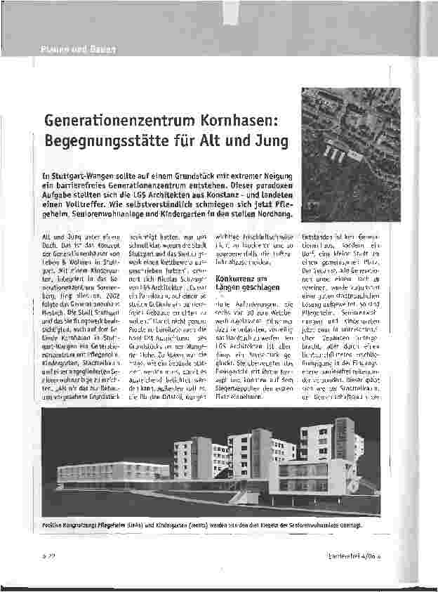 Vorschauseite 1: Generationenzentrum Kornhasen: Begegnungsstätte für Alt und Jung
