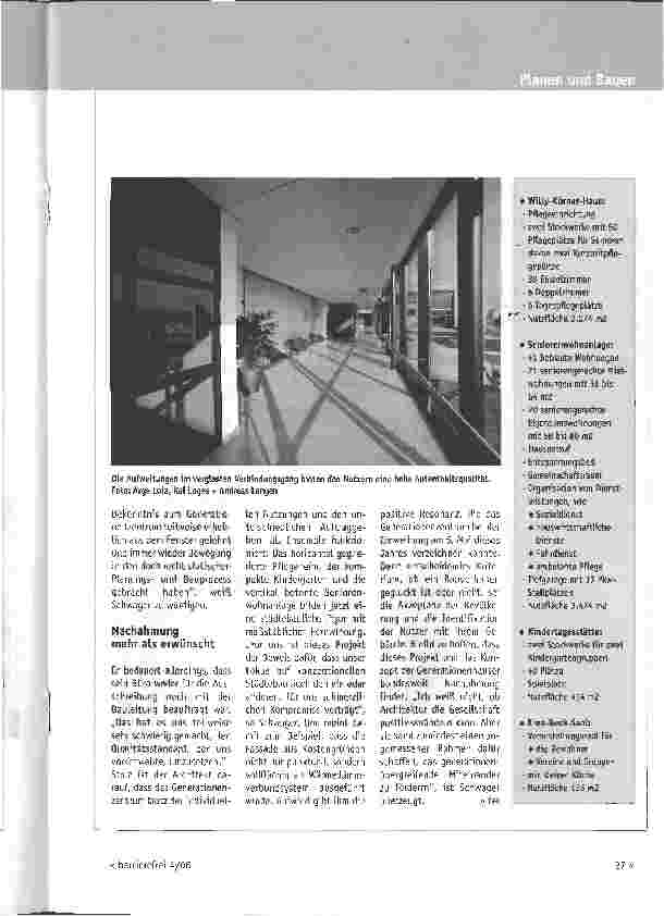 Vorschauseite 6: Generationenzentrum Kornhasen: Begegnungsstätte für Alt und Jung
