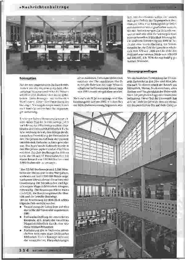 Vorschauseite 2: Offen ohne EndeDie neue 24-Stunden-Bibliothek der Universität Karlsruhe