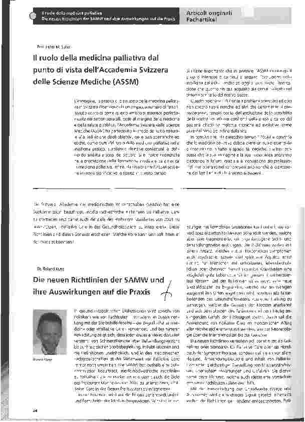 Vorschauseite 1: Die neuen Richtlinien der SAMW und ihre Auswirkungen auf die Praxis
