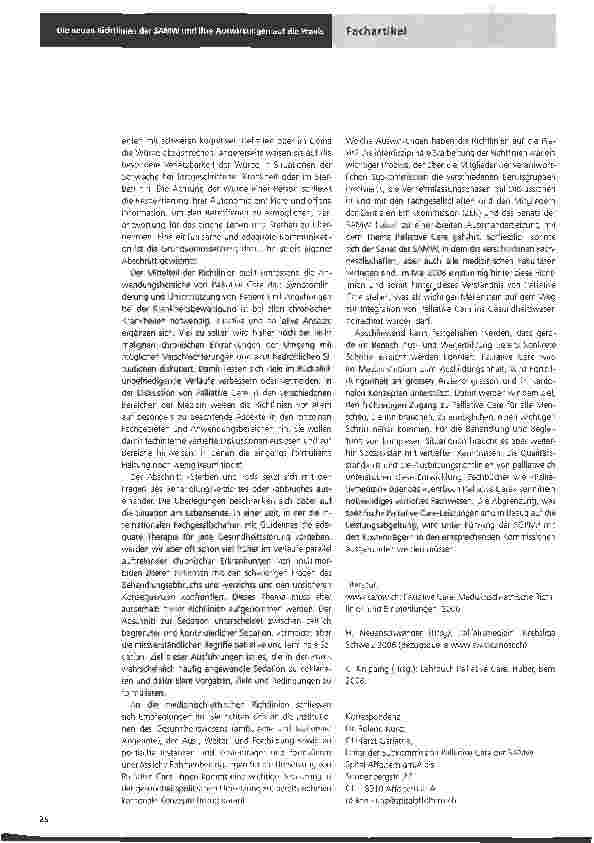 Vorschauseite 2: Die neuen Richtlinien der SAMW und ihre Auswirkungen auf die Praxis