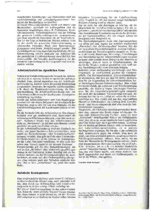 Vorschauseite 4: Arbeitsschutzregelung in einem Universitätsklinikum