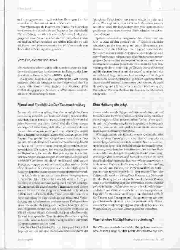 Vorschauseite 3: Tanzen ist Körpersprache «Wir tanzen wieder!» ist gepflegte Kommunikation mit Herz
