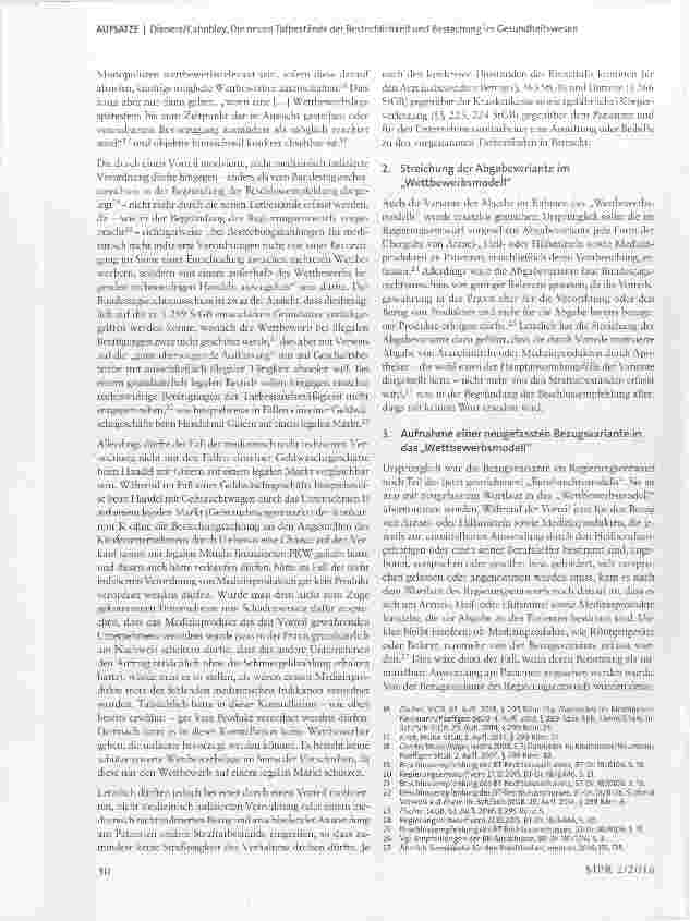 Vorschauseite 3: Die neuen Tatbestände der Bestechlichkeit und Bestechung im Gesundheitswesen (§§ 299a, b StGB) und ihr Verhältnis zu den Vorschriften des ärztlichen Berufsrechts und des Heilmitte…