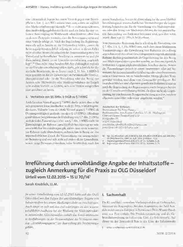 Vorschauseite 5: Die neuen Tatbestände der Bestechlichkeit und Bestechung im Gesundheitswesen (§§ 299a, b StGB) und ihr Verhältnis zu den Vorschriften des ärztlichen Berufsrechts und des Heilmitte…