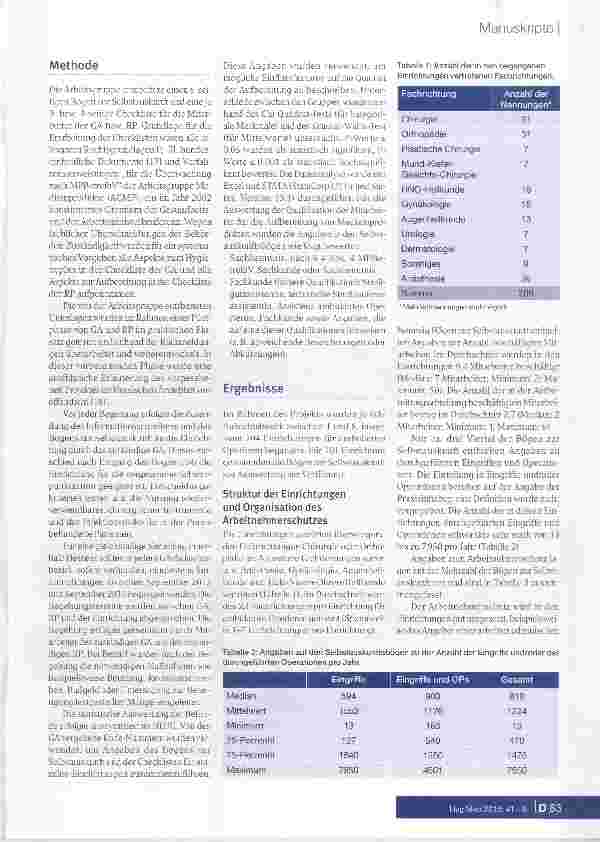 Vorschauseite 3: Standardisierte und fach-übergreifende Begehungen von Einrichtungen für ambulantes Operieren in Hessen, 2012-2013