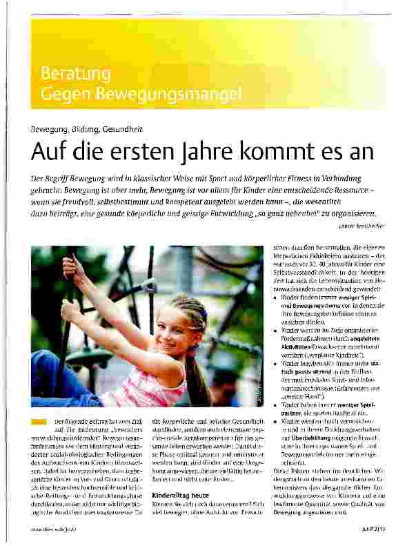 Vorschauseite 1: Auf die ersten Jahre kommt es an