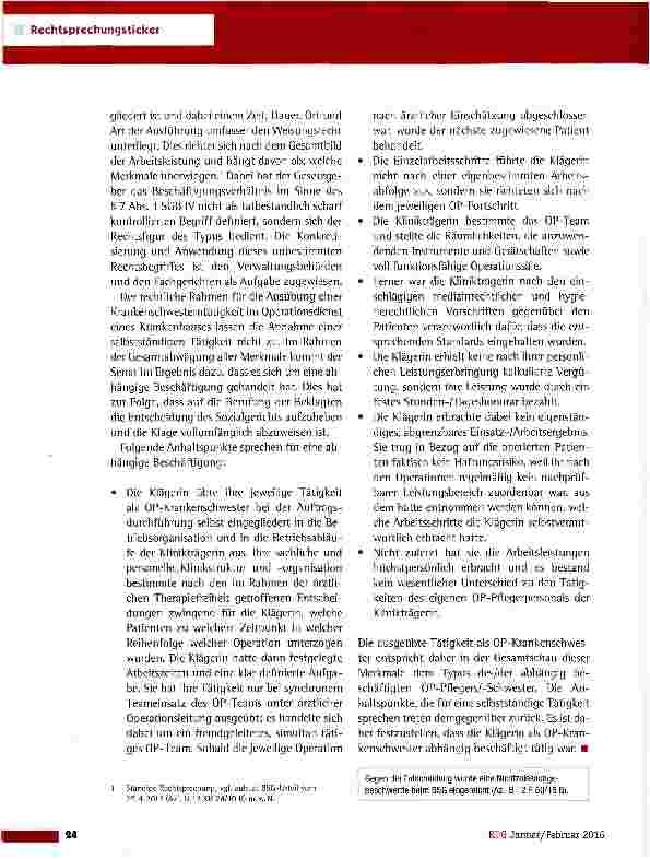 Vorschauseite 2: Abhängige oder selbstständige Beschäftigung einer OP-Krankenschwester