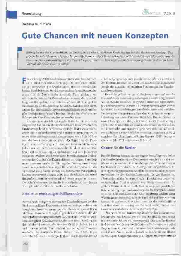 Vorschauseite 1: Gute Chancen mit neuen Konzepten