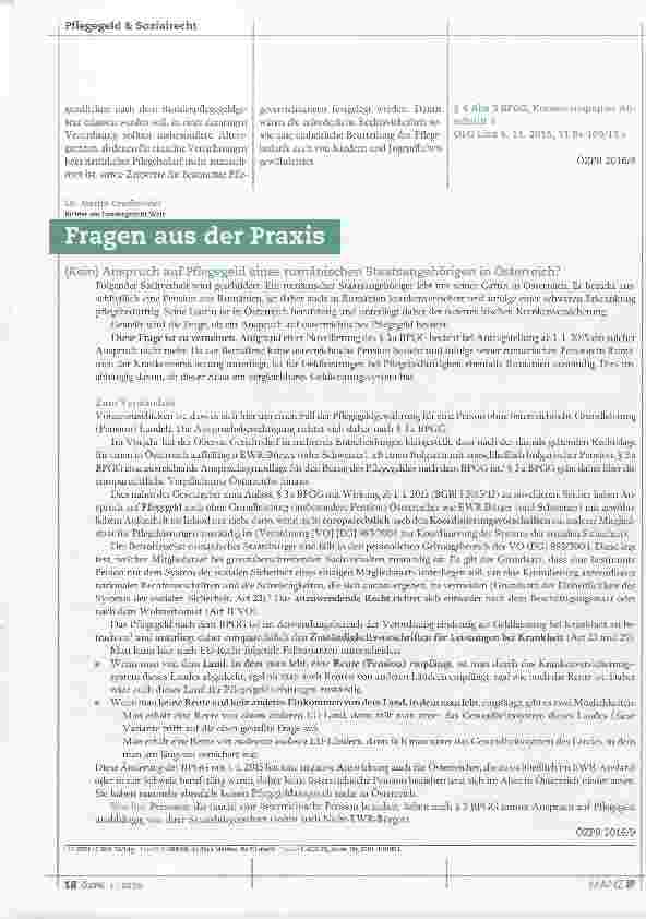 Vorschauseite 4: Rechtsprechung Ermittlung des Pflegebedarfs von Kindern (Differenzrechnung)
