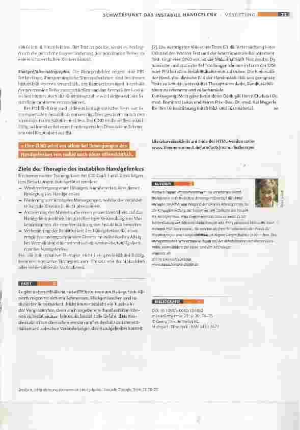 Vorschauseite 6: Differenzierung des instabilen Handgelenkes