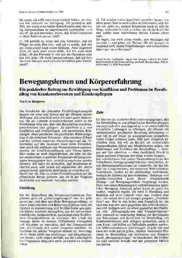 Vorschauseite 2: Wünsche und Gedanken eines/einer Frischoperierten