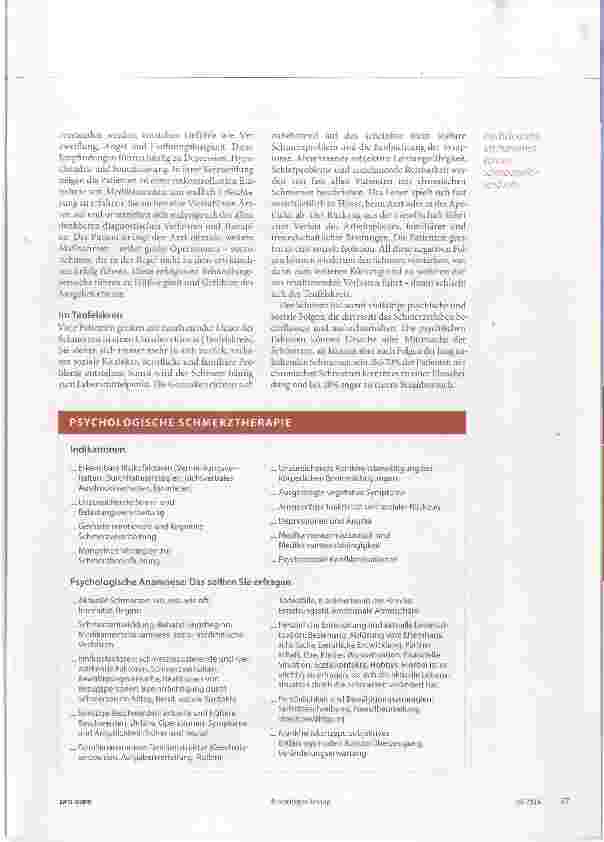 Vorschauseite 2: Psychologische Aspekte der Chronifizierung Lebensmittelpunkt Schmerz
