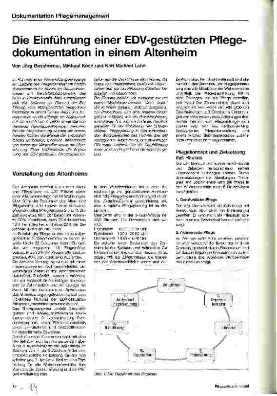 Vorschauseite 1: Die Einführung einer EDV-gestützten Pflegedokumentation in einem Altenheim