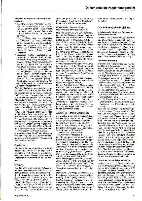 Vorschauseite 4: Die Einführung einer EDV-gestützten Pflegedokumentation in einem Altenheim