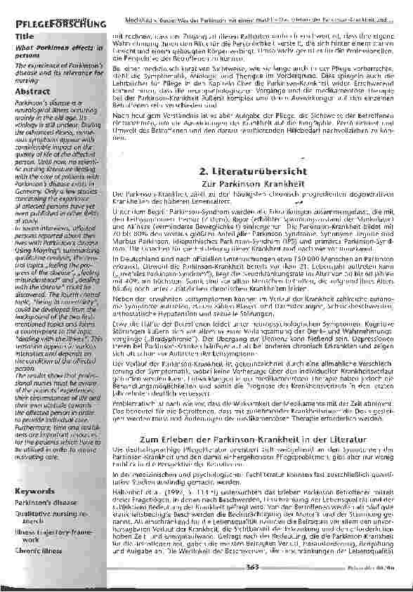 Vorschauseite 2: Was der Parkinson mit einem machtDas Erleben der Parkinson-Krankheit und die Bedeutung für die Pflege