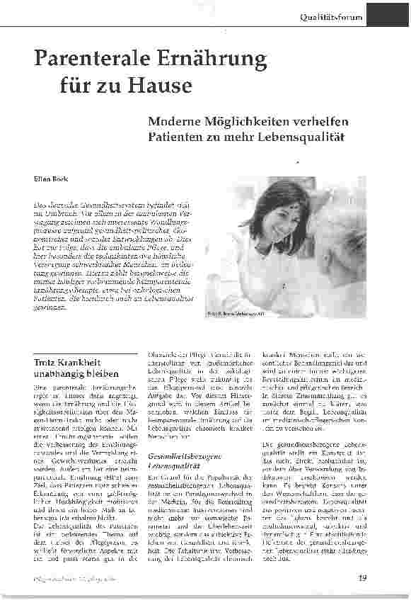 Vorschauseite 1: Parenterale Ernährung für zu Hause
