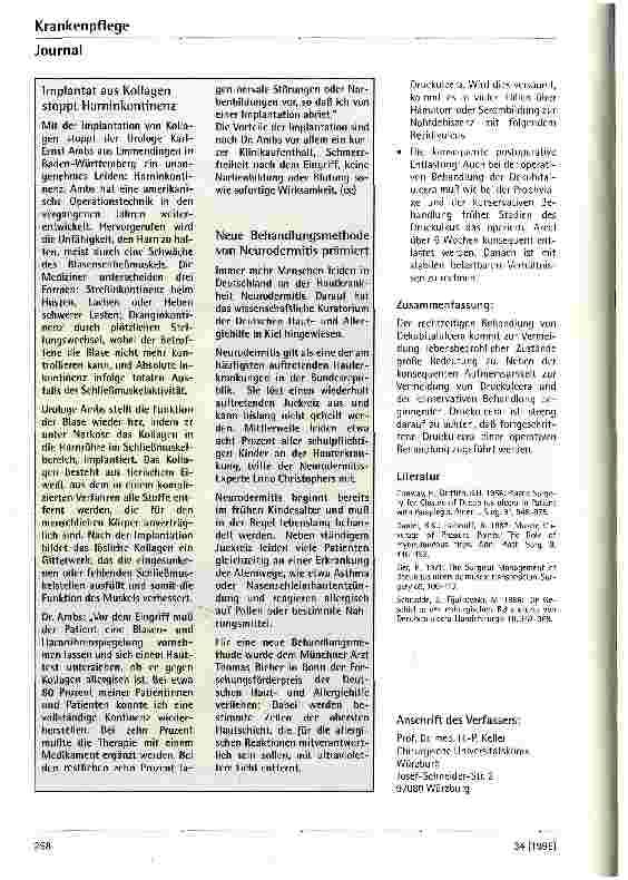 Vorschauseite 3: Die operative Therapie des Dekubitalgeschwüres