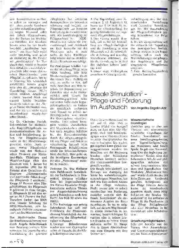 Vorschauseite 1: Basale Stimulation - Pflege und Förderung im Austausch