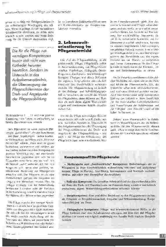 Vorschauseite 3: Lebensweltorientierung in Pflege und Unterricht
