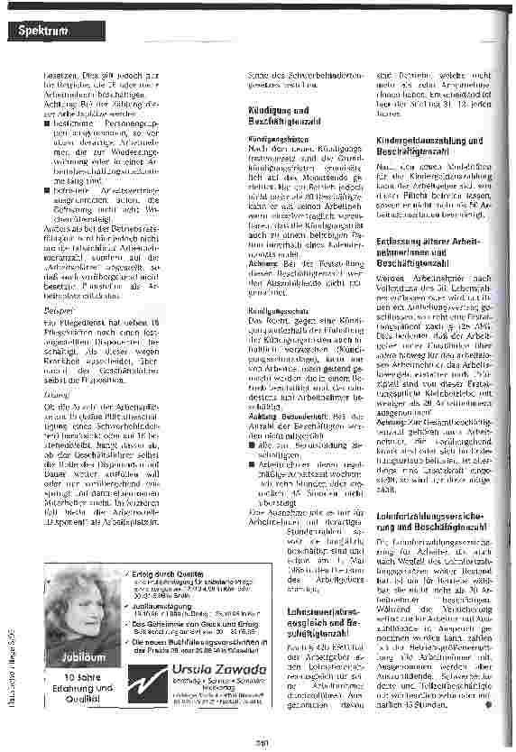 Vorschauseite 2: Betriebsgröße kann entscheidend sein Anzahl der Arbeitnehmer bestimmt Pflichtenkreis