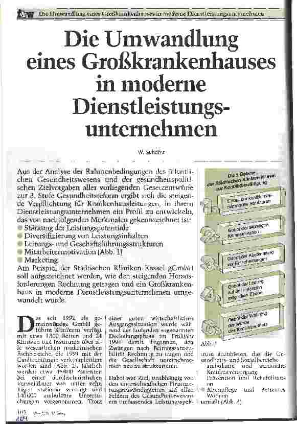 Vorschauseite 1: Die Umwandlung eines Großkrankenhauses in moderne Dienstleistungsunternehmen