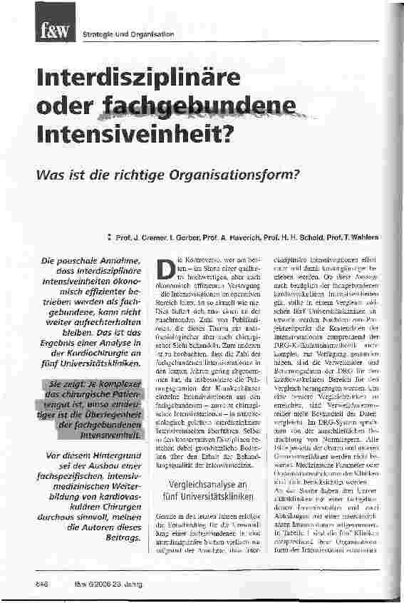 Vorschauseite 1: Interdisziplinäre oder Intensiveinheit?