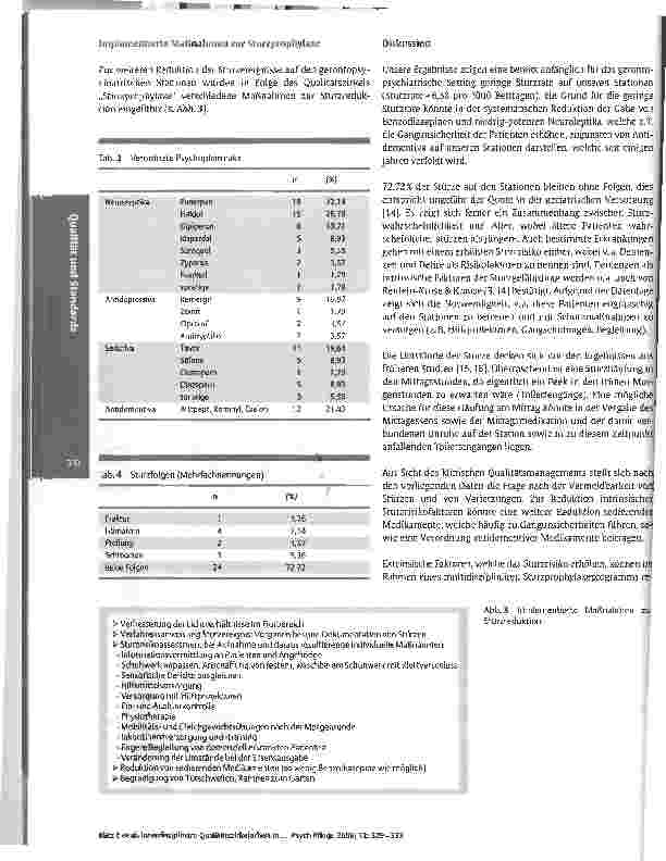 Vorschauseite 4: Interdisziplinäre Qualitätszirkelarbeit in derstationären gerontopsychiatrischen Versorgung amBeispiel des Qualitätszirkels Sturzprophylaxe