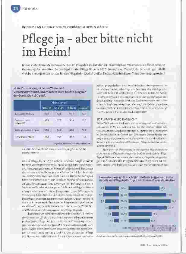 Vorschauseite 1: Pflege ja - aber bitte nicht im Heim!