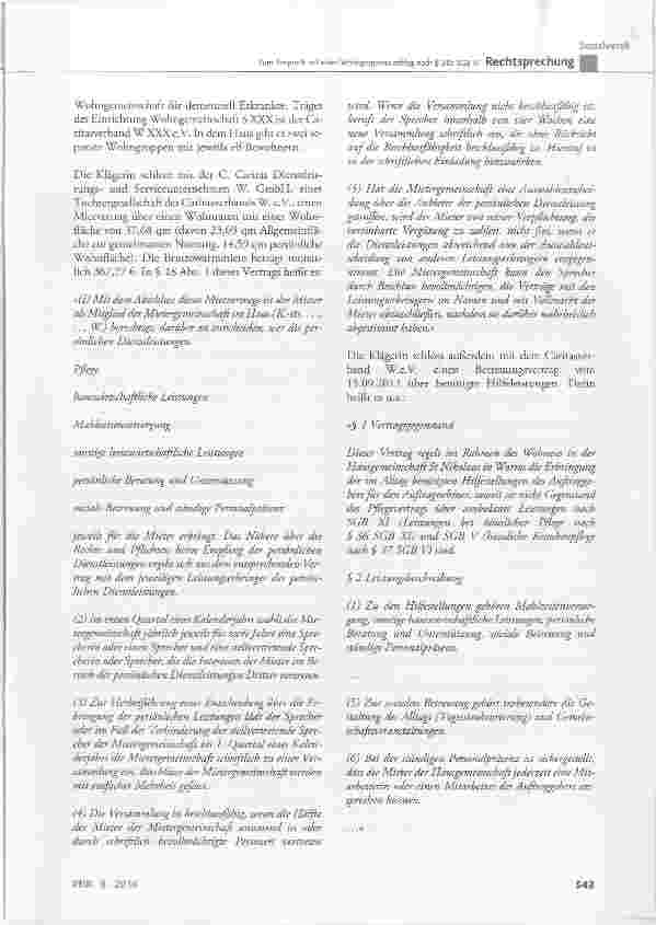Vorschauseite 2: Zum Anspruch auf einen Wohngruppenzuschlag nach § 38a SGB XI