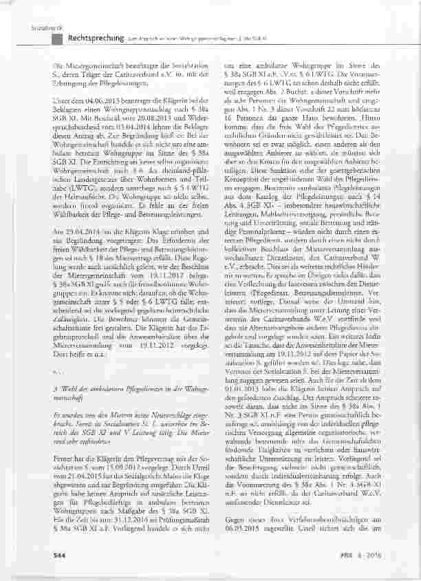 Vorschauseite 3: Zum Anspruch auf einen Wohngruppenzuschlag nach § 38a SGB XI