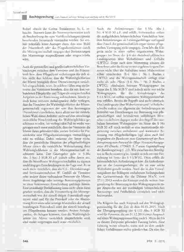 Vorschauseite 5: Zum Anspruch auf einen Wohngruppenzuschlag nach § 38a SGB XI