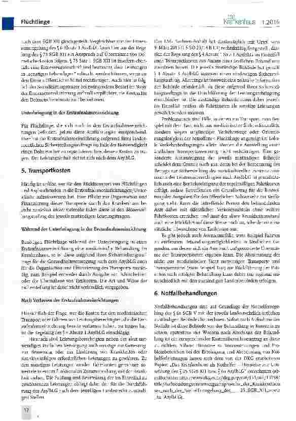 Vorschauseite 4: Hinweise zur medizinischen Versorgung von Flüchtlingen und Asylsuchenden in
