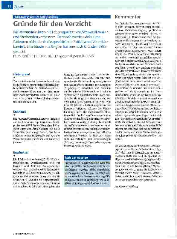 Vorschauseite 1: Gründe für den Verzicht