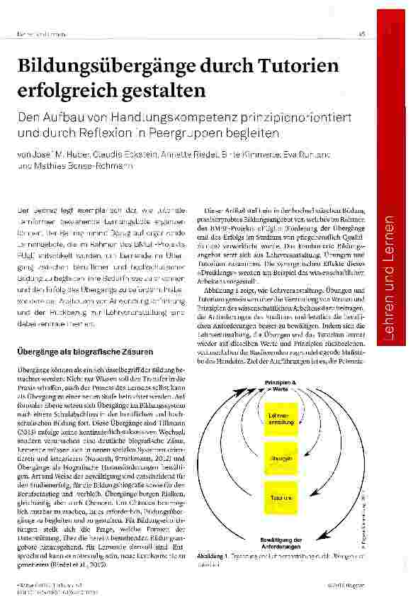 Vorschauseite 1: Bildungsübergänge durch Tutorien erfolgreich gestalten