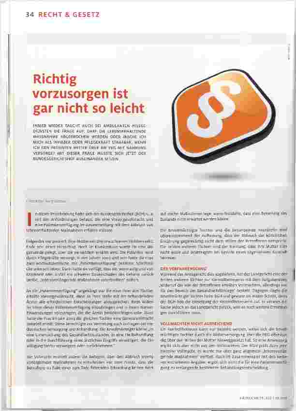 Vorschauseite 1: Richtig vorzusorgen ist gar nicht so leicht