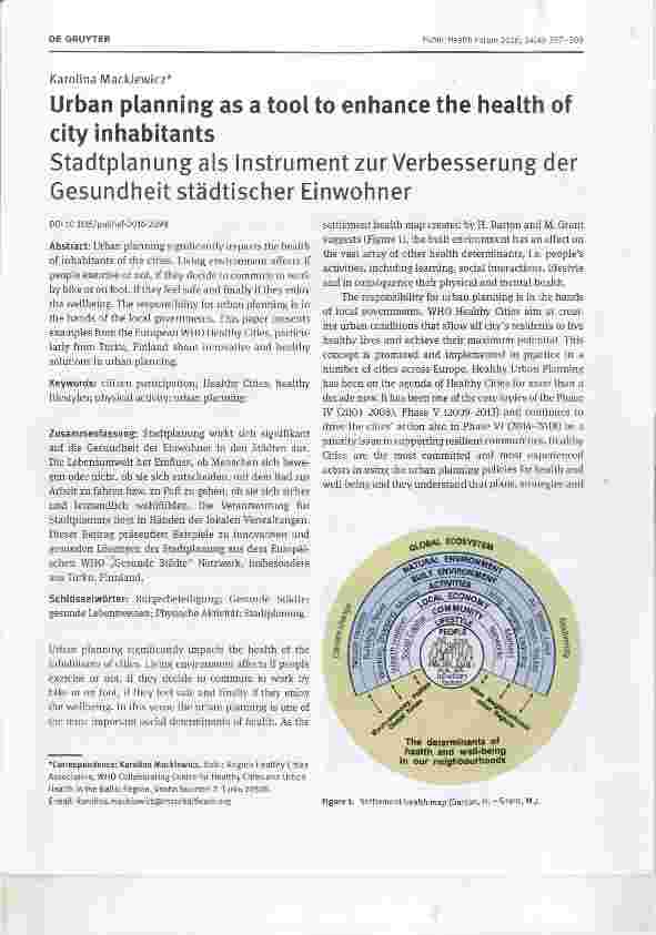Vorschauseite 1: Stadtplanung als Instrument zur Verbesserung der Gesundheit städtischer Einwohner