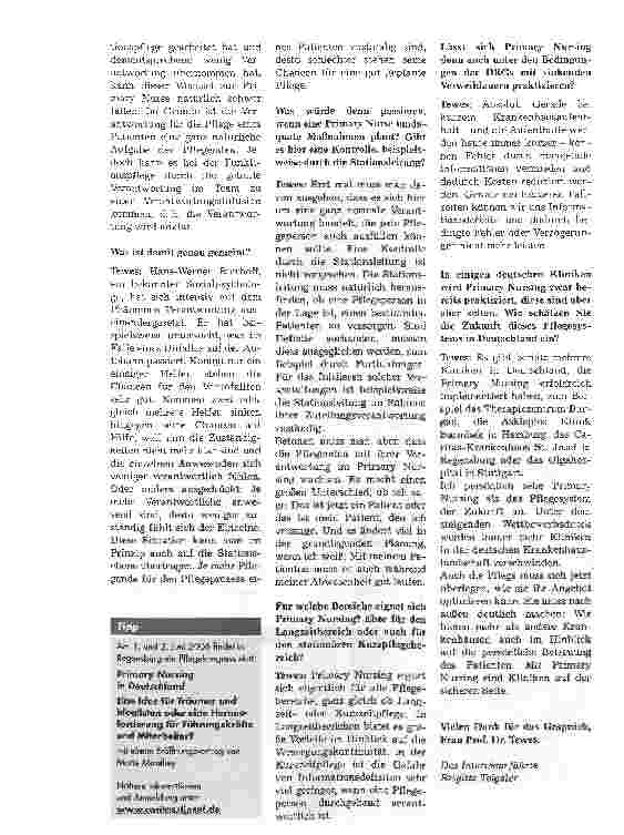 Vorschauseite 3: Primary NursingDas Pflegesystem der Zukunft