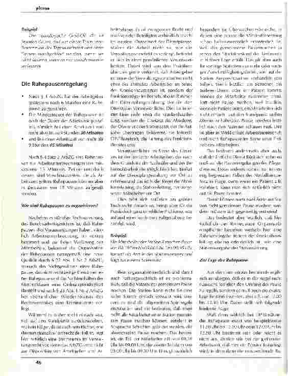 Vorschauseite 3: Die Umsetzung des neuen Arbeitszeitgesetzes im ärztlichen Dienst und in Funktionsdiensten