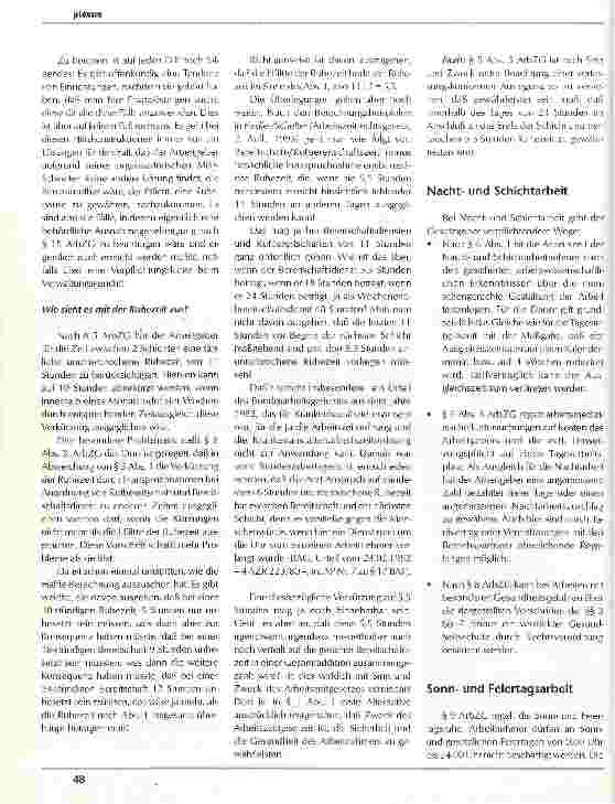 Vorschauseite 5: Die Umsetzung des neuen Arbeitszeitgesetzes im ärztlichen Dienst und in Funktionsdiensten