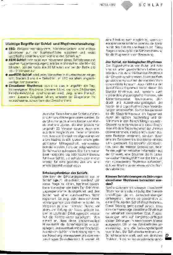 Vorschauseite 2: Der Schlaf und biologische Rhythmen