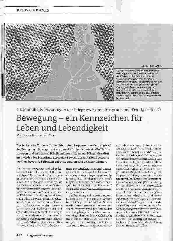 Vorschauseite 1: Bewegung - ein Kennzeichen für Leben und Lebendigkeit