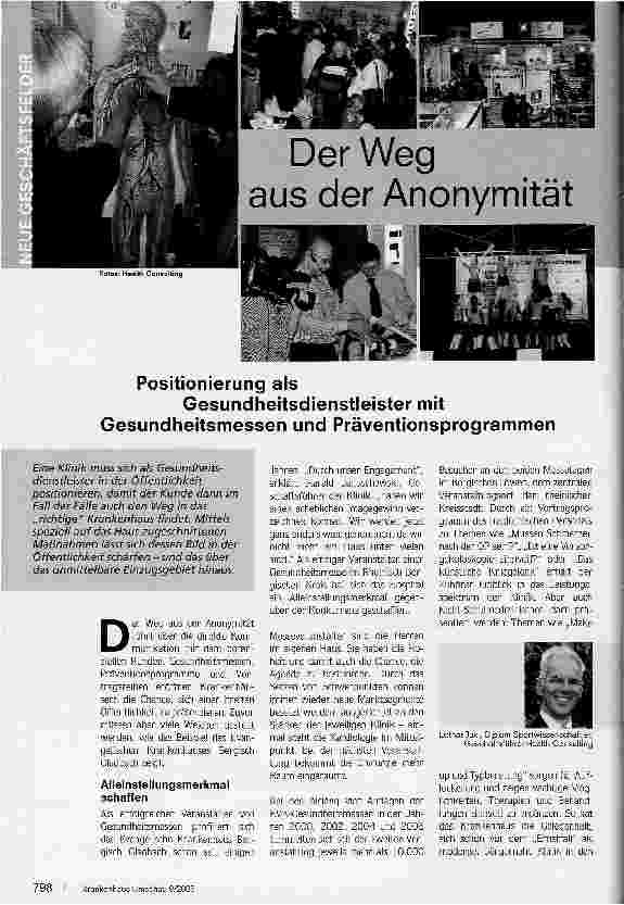 Vorschauseite 1: Der Weg aus der Anonymität