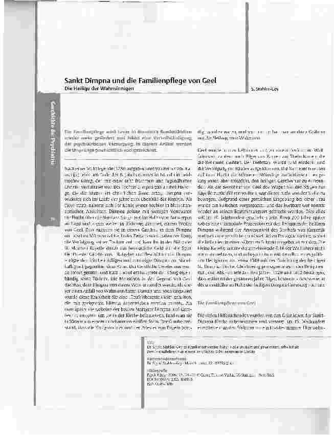Vorschauseite 1: Sankt Dimpna und die Familienpflege von Geel