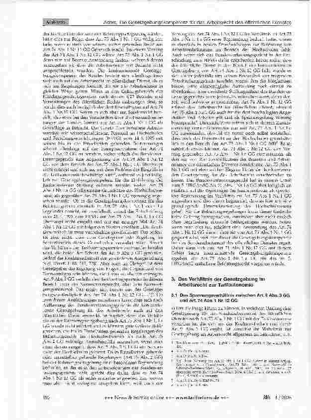 Vorschauseite 2: Die Gesetzgebungskompetenz für das Arbeitsrecht des öffentlichen Dienstes