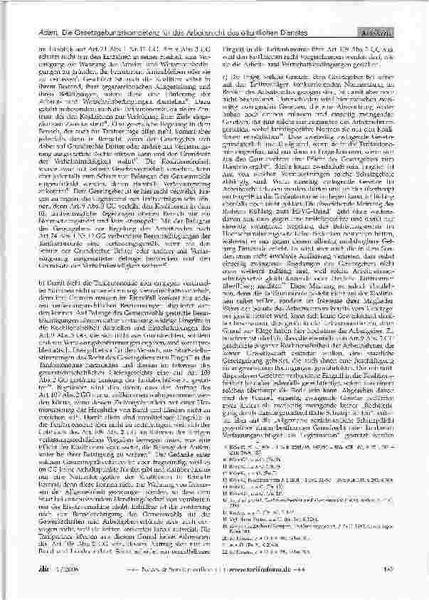 Vorschauseite 3: Die Gesetzgebungskompetenz für das Arbeitsrecht des öffentlichen Dienstes