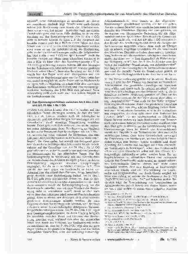 Vorschauseite 4: Die Gesetzgebungskompetenz für das Arbeitsrecht des öffentlichen Dienstes